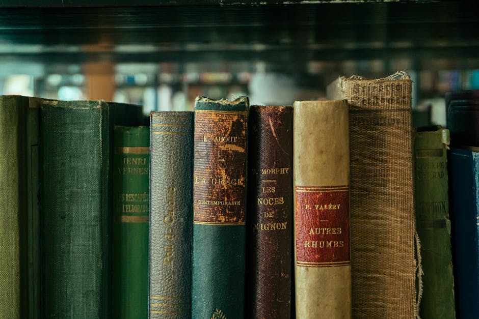 Close-up view of a row of vintage books in a library setting in Istanbul.
